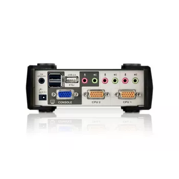 ATEN 2-porttinen USB - PS/2 VGA KVM-kytkin äänellä ja USB 2.0 -keskittimellä (KVM-kaapeli sisältyy)