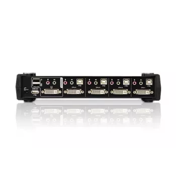 ATEN 4-porttinen USB DVI Dual Link KVM-kytkin äänellä ja USB 2.0 -keskittimellä (KVM-kaapeli sisältyy)