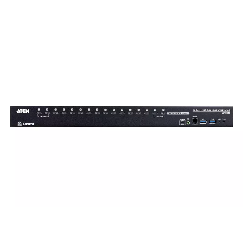 ATEN CS18216-AT-G 16-porttinen KVM/ääni/USB-kytkin, 1 paikallinen käyttäjä, telineeseen asennettava
