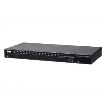 ATEN 16-porttinen USB 3.0 4K DisplayPort KVM-kytkin, 4096 x 2160 pikseliä, 4K Ultra HD, 26,66 W, musta