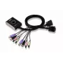 ATEN 2-porttinen USB DVI KVM-kytkin äänellä, 1920 x 1200 pikseliä, WUXGA, 1,9 W, musta