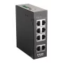 D-Link 8-porttinen hallitsematon teollisuuskytkin, jossa 8 x 10/100 BaseT(X) -porttia