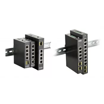 D-Link 8-porttinen gigabit-teollisuuskytkin, jossa 2 x 100/1000M SFP