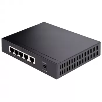 StarTech.com hallitsematon 2.5G-kytkin – 5-porttinen gigabittikytkin – 2.5GBASE-T hallitsematon Ethernet-kytkin – Ethernet-jakaja – DIN-kisko- tai seinäasennus – Multi-Gigabit – Auto-MDIX – 9K Jumbo