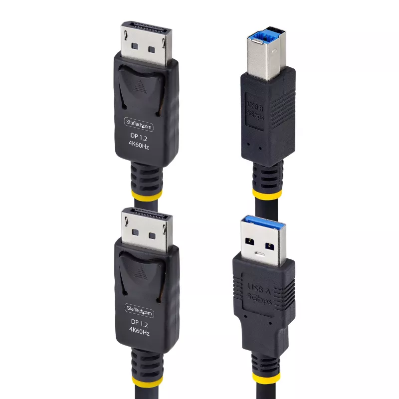 StarTech.com 6ft (1,8 m) DisplayPort- ja USB 5 Gbit/s KVM-kaapeli, 4K 60 Hz, yleisesti yhteensopiva DP 1.2/USB 3.0 -yhdistelmäkaapeli KVM-kytkimille