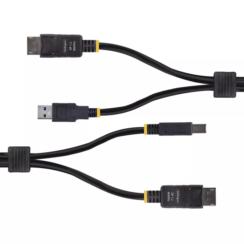 StarTech.com 6ft (1,8 m) DisplayPort- ja USB 5 Gbit/s KVM-kaapeli, 4K 60 Hz, yleisesti yhteensopiva DP 1.2/USB 3.0 -yhdistelmäkaapeli KVM-kytkimille