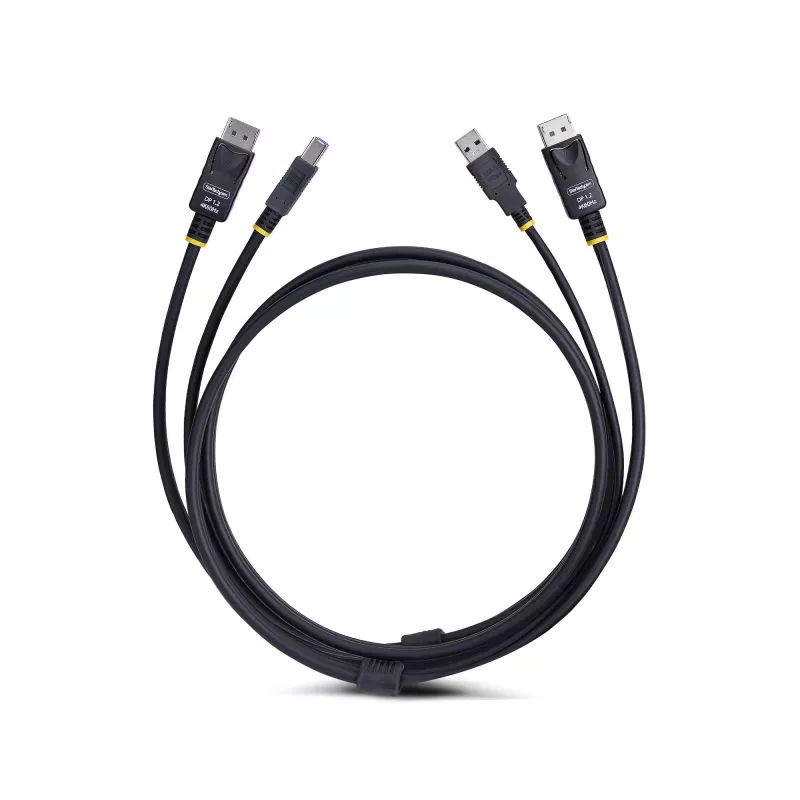 StarTech.com 6ft (1,8 m) DisplayPort- ja USB 5 Gbit/s KVM-kaapeli, 4K 60 Hz, yleisesti yhteensopiva DP 1.2/USB 3.0 -yhdistelmäkaapeli KVM-kytkimille