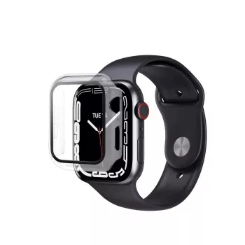 eSTUFF Titan Shield Full Body -näytönsuoja Apple Watch Series 9/8/7 45 mm – läpinäkyvä