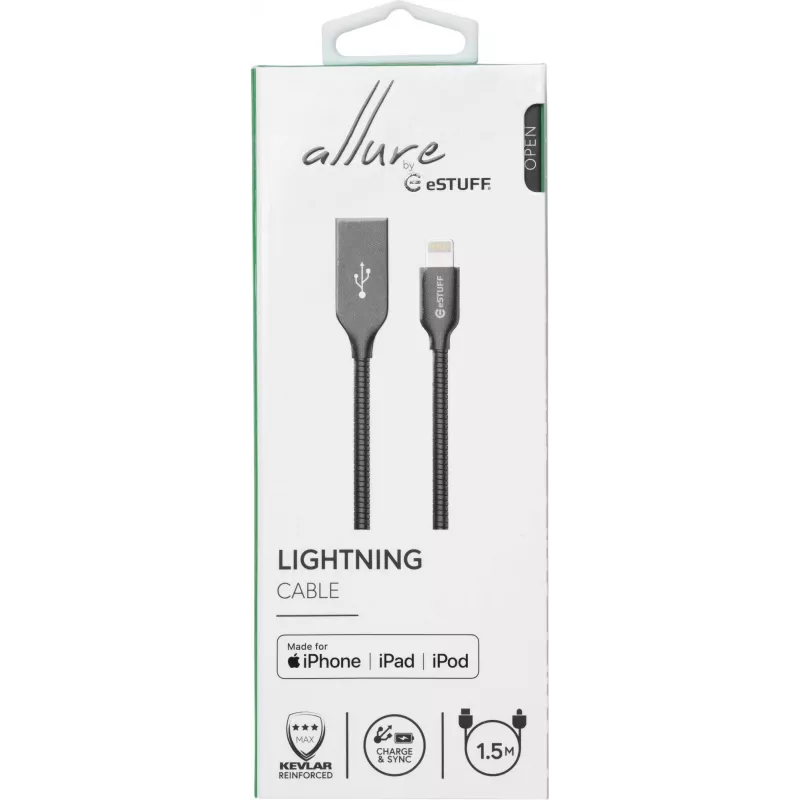 eSTUFF ES601165 Lightning-kaapeli 1,5 m harmaa