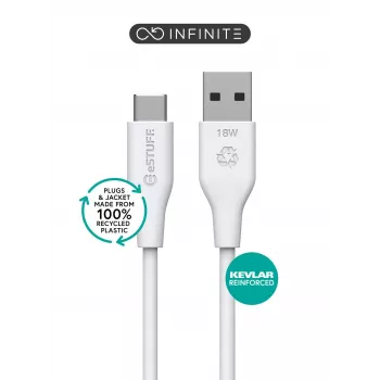 eSTUFF ES605270 USB-kaapeli USB 2.0 2 m USB-C USB-A valkoinen