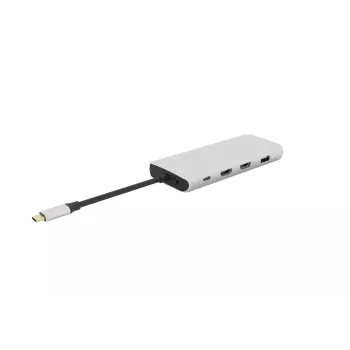 eSTUFF ES623009 USB-keskitin USB 3.2 Gen 1 (3.1 Gen 1) Type-C 5000 Mbit/s harmaa