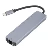 eSTUFF ES623012 kannettavan tietokoneen telakka/porttireplikaattori USB 3.2 Gen 1 (3.1 Gen 1) Type-C harmaa