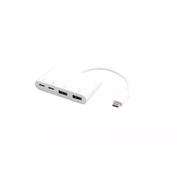 USB-keskitin eSTUFF USB-C - 2 x USB 3.0 & 2 x USB-C 3.1 10000 Mbit/s valkoinen