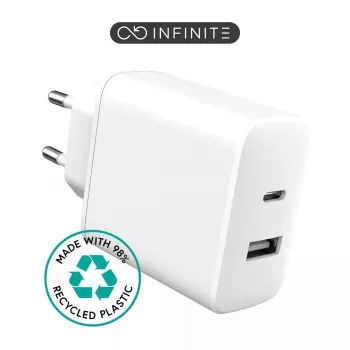 eSTUFF ES637031 laturi mobiililaitteille älypuhelin valkoinen AC pikalataus sisäkäyttöön