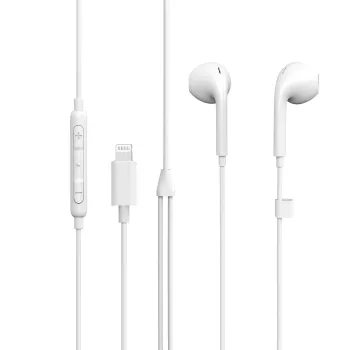 eSTUFF nappikuulokkeet Apple-laitteille, johdollinen, puhelut/musiikki, 90 g, kuulokkeet, valkoinen