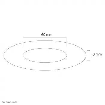 Neomounts FPMA-CRS6 kattopeite – halkaisija 60 mm, hopea, muovi, katto, 3 mm, 6 cm, 1 kpl