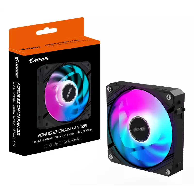 Gigabyte AORUS EZ CHAIN FAN 120 kotelotuuletin, 120 mm, musta, GP-ECFAN1201