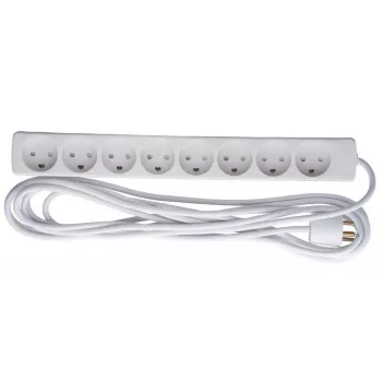 Microconnect GRU00850WDK jatkojohto 5 m 8 AC-lähtöä sisäkäyttöön valkoinen