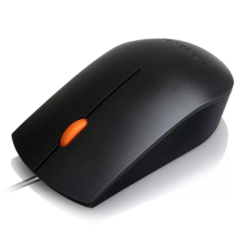 Lenovo 300 GX30M39704 langallinen optinen hiiri, molemmille käsille, USB Type-A, 1600 DPI, 3 painiketta, musta