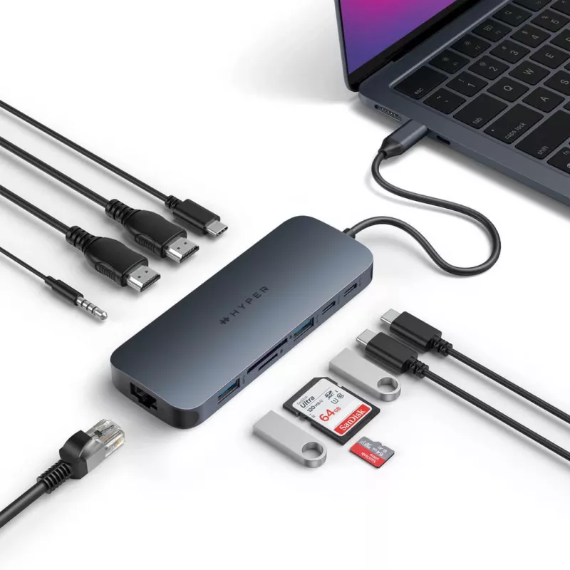 Targus HD4006GL kannettavan telakka/porttitoistin USB 3.2 Gen 2 (3.1 Gen 2) Type-C musta