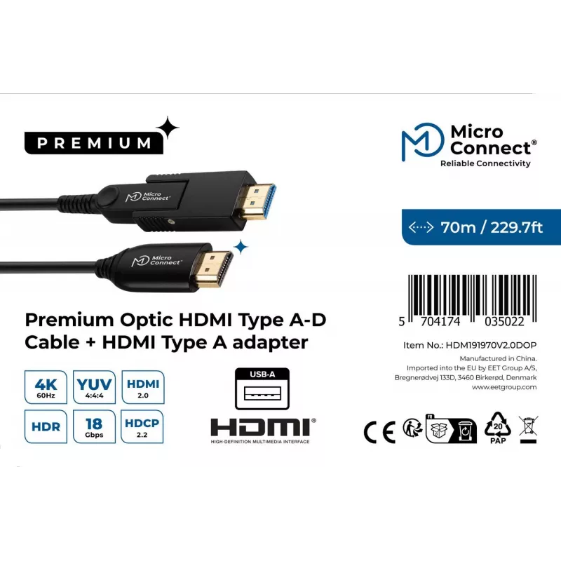HDMI A-D -kaapeli MicroConnect HDM191970V2.0DOP