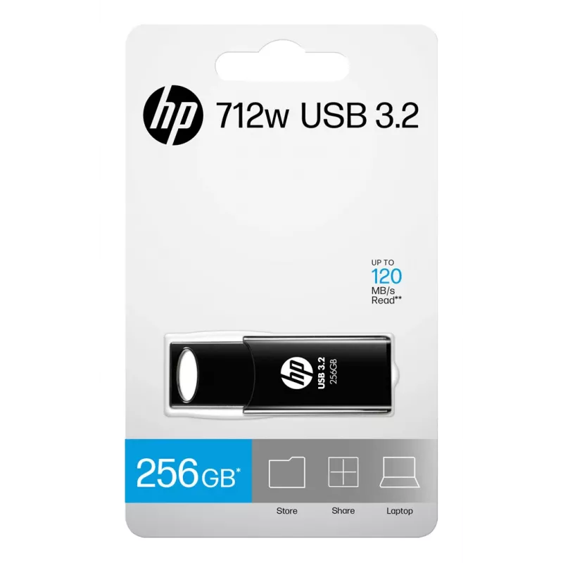 HP 712w USB-muistitikku 256 GB USB Type-A 3.2 Gen 1 (3.1 Gen 1) musta