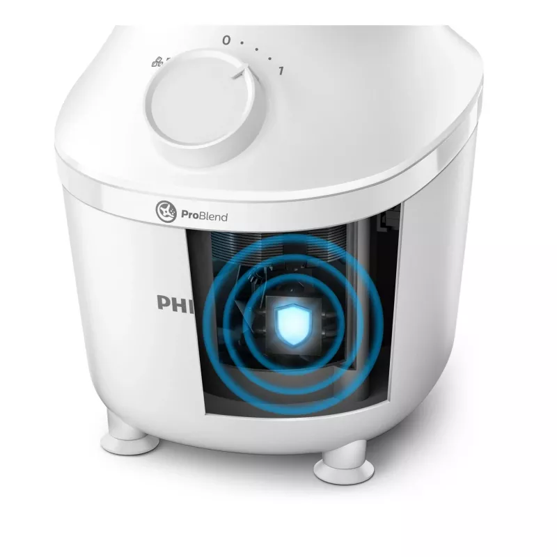 Pöytäblenderi Philips HR2041/00 — 450 W, 1,9 L muovisäiliö, ruostumattomat terät, valkoinen