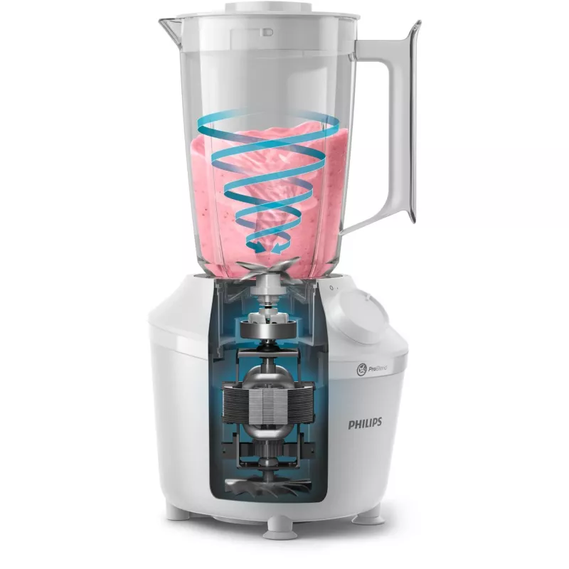 Pöytäblenderi Philips HR2041/00 — 450 W, 1,9 L muovisäiliö, ruostumattomat terät, valkoinen