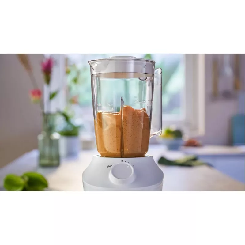 Pöytäblenderi Philips HR2041/00 — 450 W, 1,9 L muovisäiliö, ruostumattomat terät, valkoinen