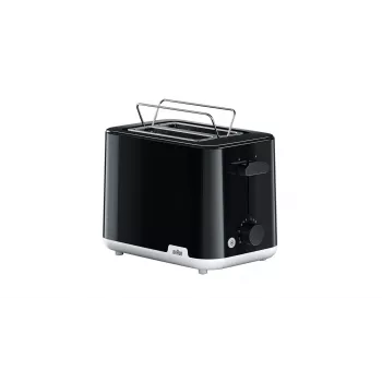 Leivänpaahdin BRAUN HT1010BK — 2 viipaletta, 900 W, musta, muovirunko, rako 132×35×119 mm