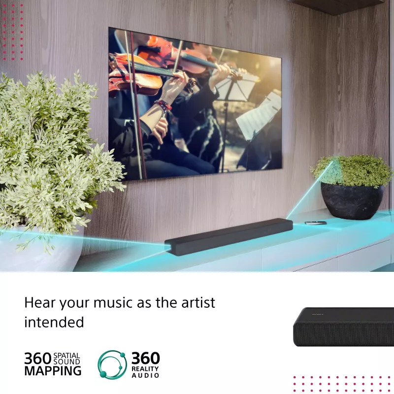 Soundbar Sony HT-A3000 musta 3.1 kanavaa 250 W