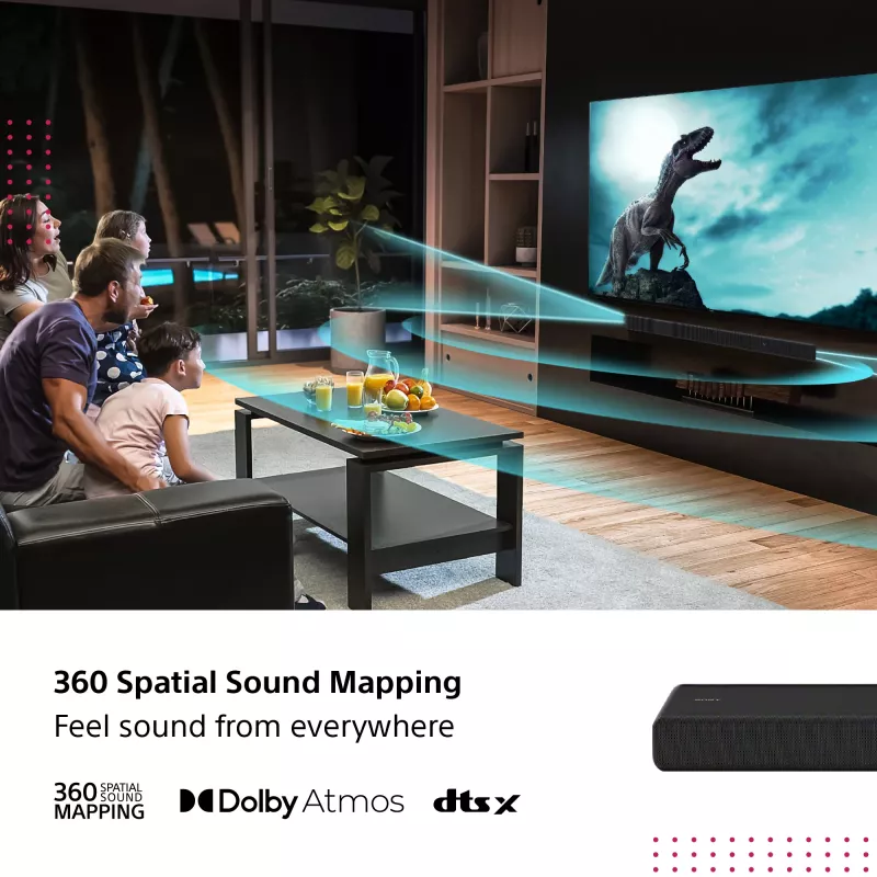 Soundbar Sony HT-A3000 musta 3.1 kanavaa 250 W
