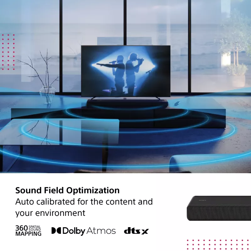 Soundbar Sony HT-A3000 musta 3.1 kanavaa 250 W