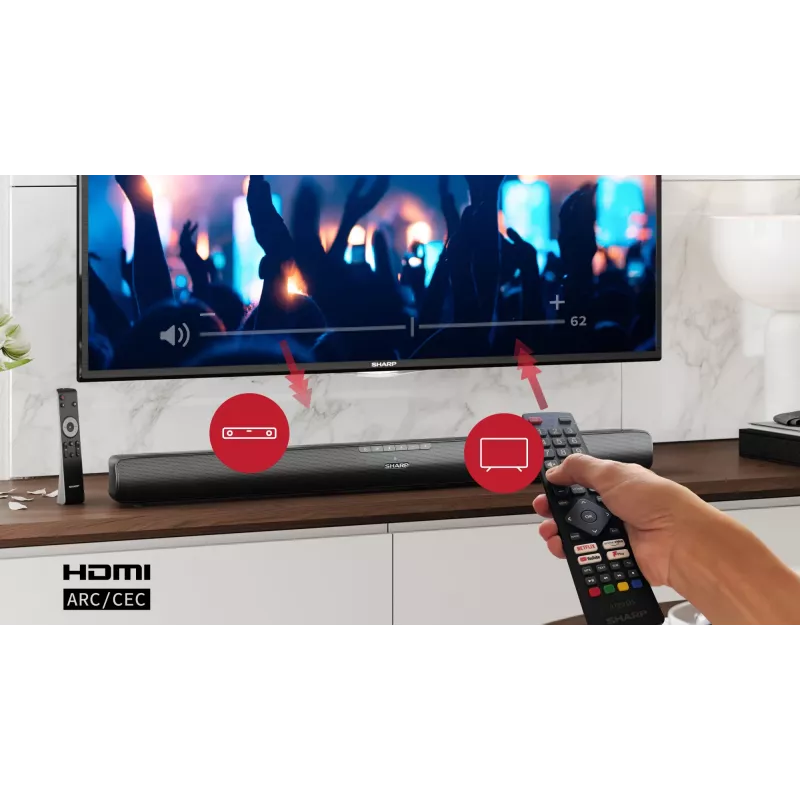 Sharp HT-SB100 soundbar-kaiutin musta 2.0 kanavaa 75 W