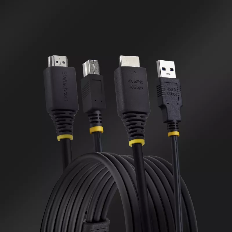 StarTech.com 1,8 m HDMI- ja USB 5 Gbit/s KVM-kaapeli, 4K 60Hz, HDMI 2.0 ja USB -yhdistelmäkaapeli KVM-kytkimille
