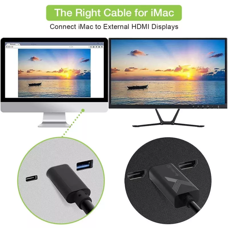 Techly sovitinkaapeli USB-C uros HDMI 2.0 4K uros 2 m musta