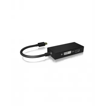 ICY BOX IB-AC1032 Mini DisplayPort DVI-D + VGA (D-Sub) + HDMI musta