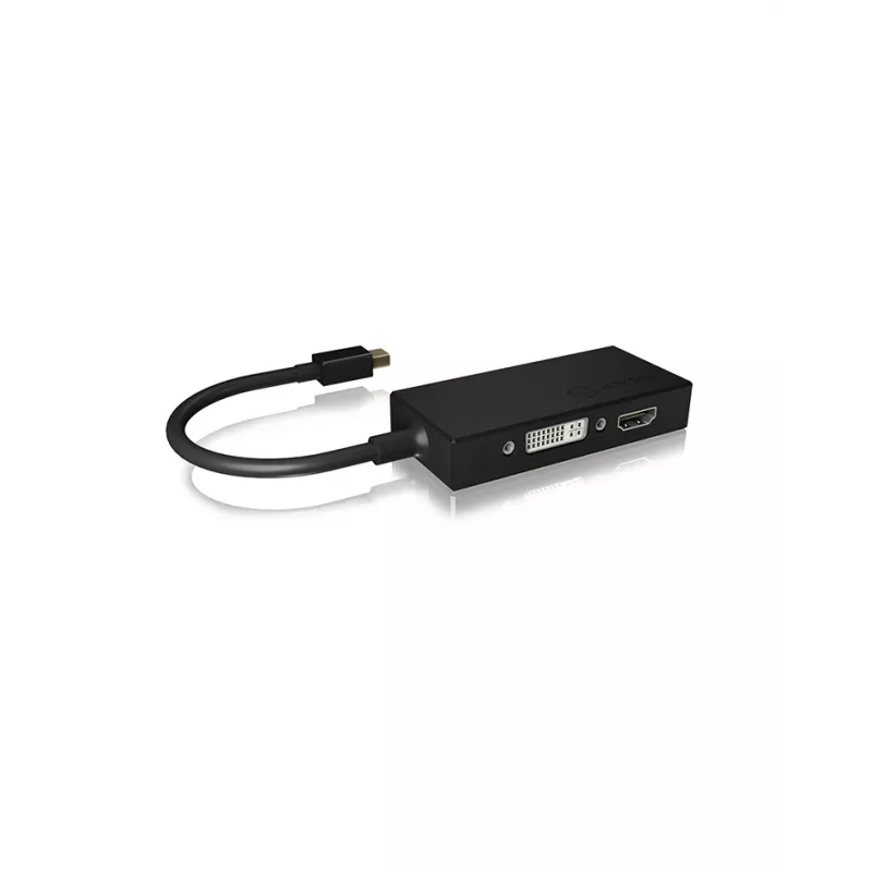 ICY BOX IB-AC1032 Mini DisplayPort DVI-D + VGA (D-Sub) + HDMI musta