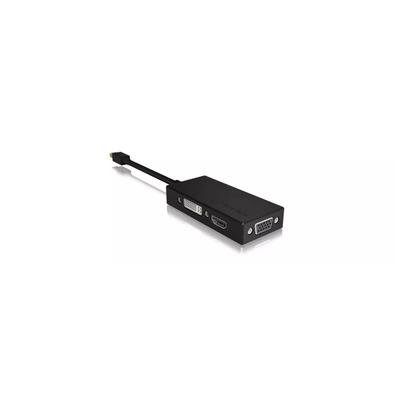 ICY BOX IB-AC1032 Mini DisplayPort DVI-D + VGA (D-Sub) + HDMI musta