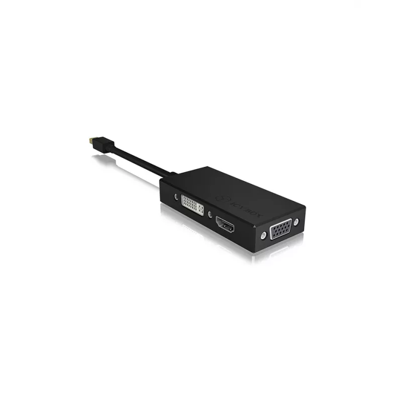 ICY BOX IB-AC1032 Mini DisplayPort DVI-D + VGA (D-Sub) + HDMI musta