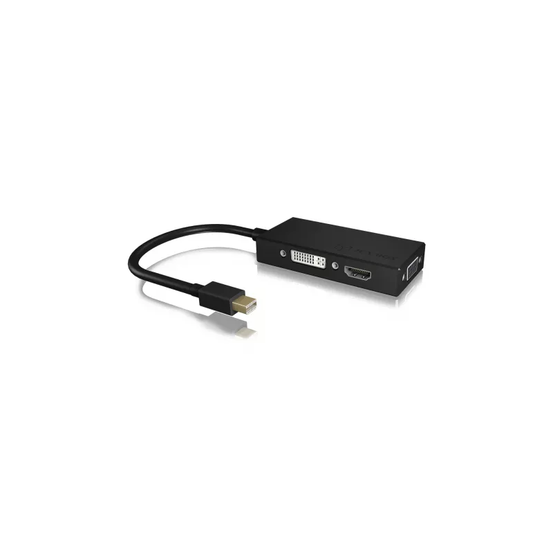 ICY BOX IB-AC1032 Mini DisplayPort DVI-D + VGA (D-Sub) + HDMI musta