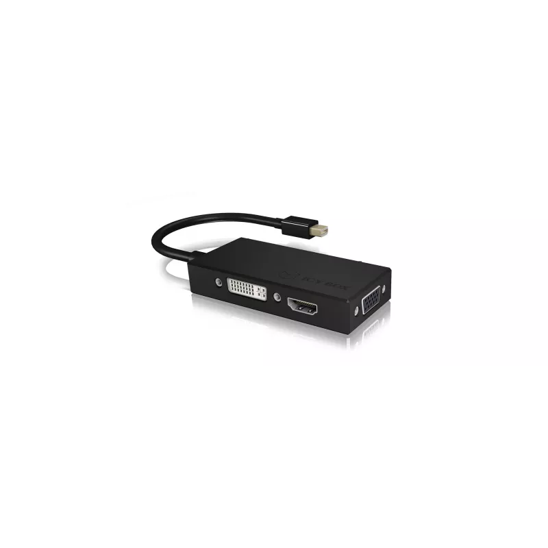 ICY BOX IB-AC1032 Mini DisplayPort DVI-D + VGA (D-Sub) + HDMI musta