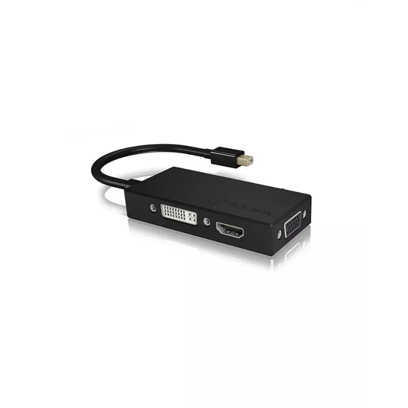 ICY BOX IB-AC1032 Mini DisplayPort DVI-D + VGA (D-Sub) + HDMI musta
