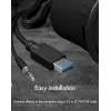 ICY BOX IB-HUB1403A 4-porttinen USB 3.0 -pöytähubi äänituloilla/-lähdöllä, musta