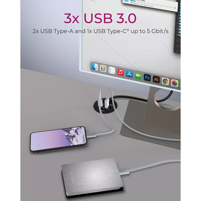 ICY BOX IB-HUB1404A pistorasia musta