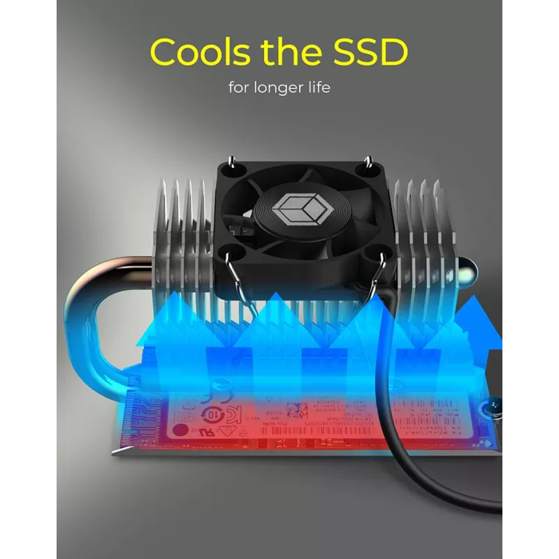 ICY BOX IB-M2HSF-705 SSD-jäähdytyssiili/-jäähdytin 3 cm hopea 1 kpl