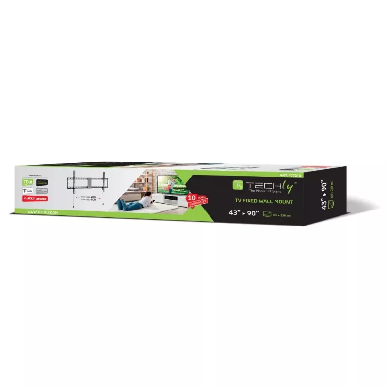 Techly kiinteä seinäteline LED TV LCD 43–90