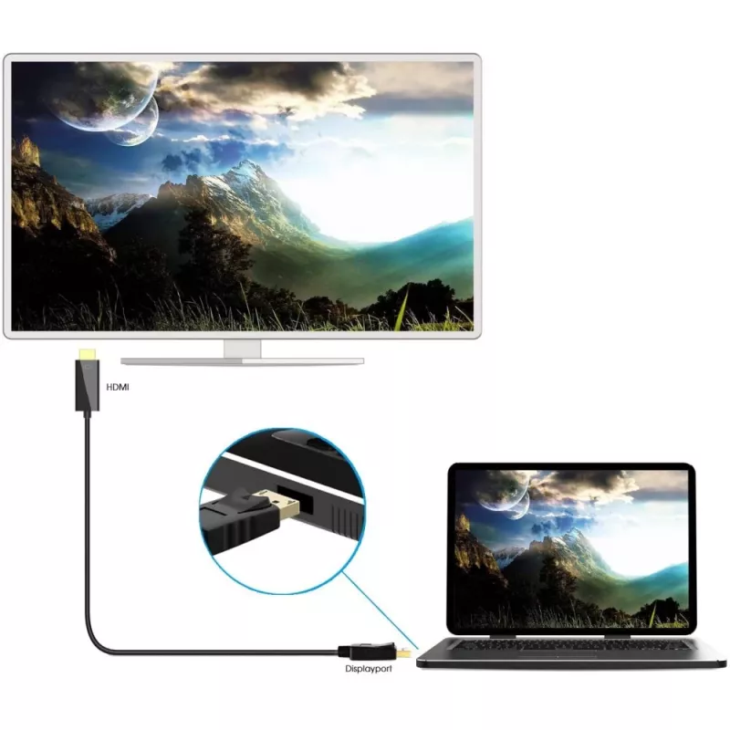 Techly muunninkaapeli 1m DisplayPort - HDMI 1.2 4K ICOC DSP-H12-010