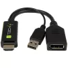 Techly ICOC-HDMI-DP12A HDMI-DisplayPort-sovitin USB-virralla, 4K 30 Hz