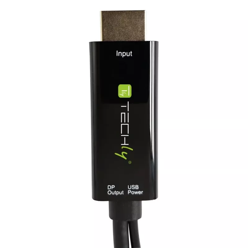 Techly ICOC-HDMI-DP12A HDMI-DisplayPort-sovitin USB-virralla, 4K 30 Hz
